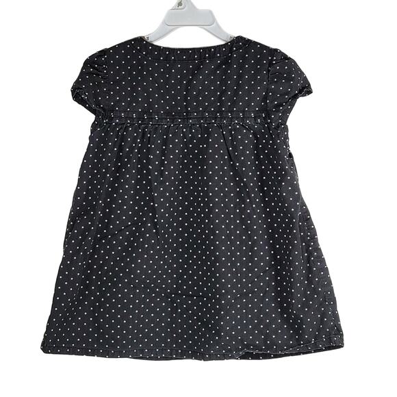 GAP Kids Girls Tunic Size S (6-7) Black White Stars Cotton Button Accents - Picture 2 of 4